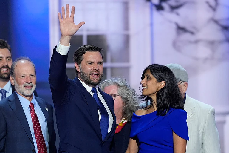 Usha Chilukuri All Praise For Husband JD Vance As He Accepts Nomination - | Photo: AP